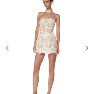 Maraya blanc lace mini dress